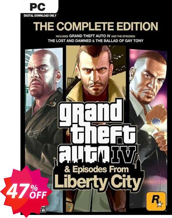 Grand Theft Auto IV: The Complete Edition PC, Rockstar  Coupon code 47% discount 