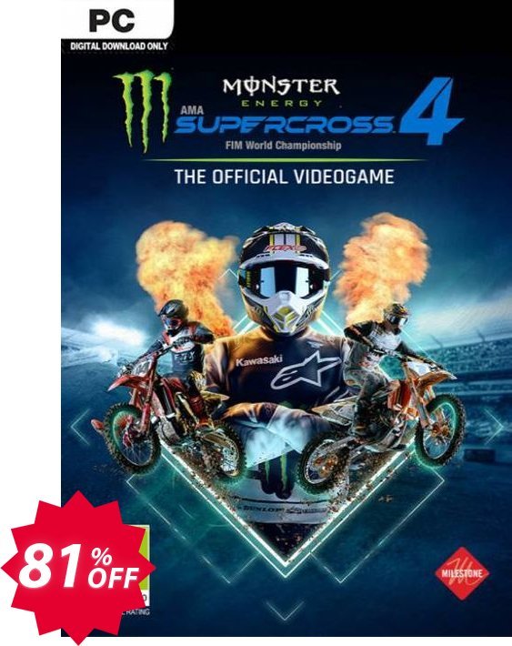 Monster Energy Supercross: The Official Videogame 4 PC Coupon code 81% discount 
