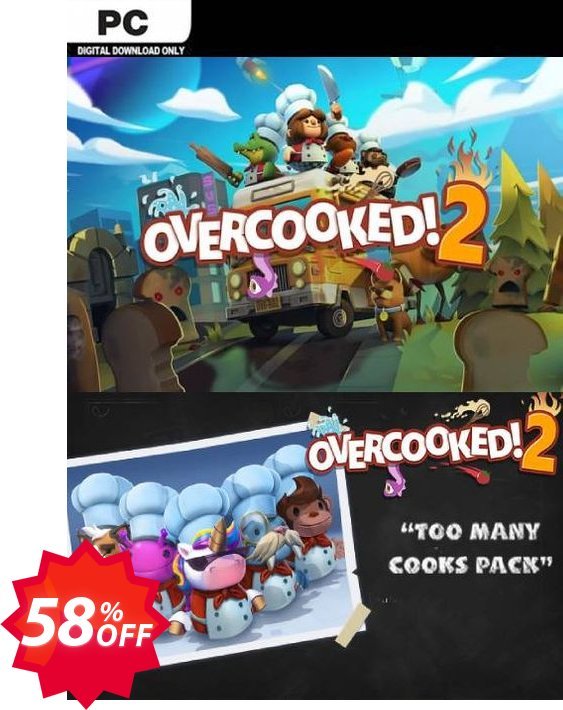 Overcooked! 2 + Too Many Cooks Pack PC Coupon code 58% discount 
