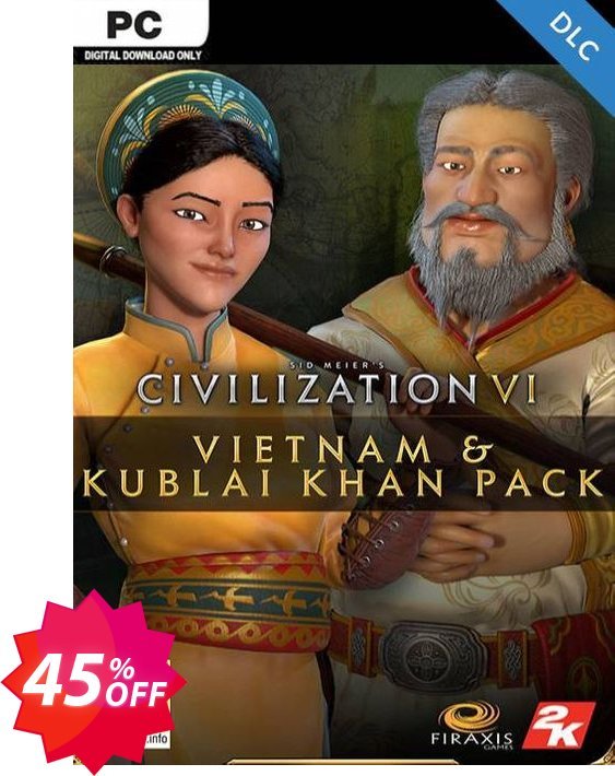 Sid Meier’s Civilization VI - Vietnam & Kublai Khan Civilization & Scenario Pack PC DLC, Epic  Coupon code 45% discount 