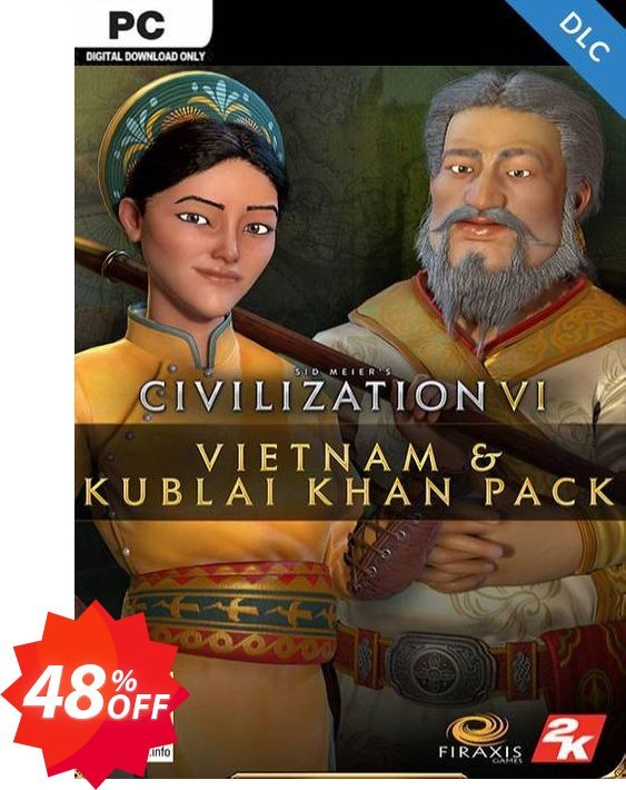 Sid Meier’s Civilization VI - Vietnam & Kublai Khan Civilization & Scenario Pack PC DLC, Steam  Coupon code 48% discount 