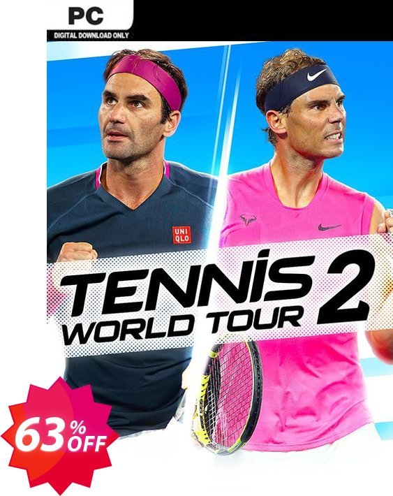 Tennis World Tour 2 PC, EU  Coupon code 63% discount 