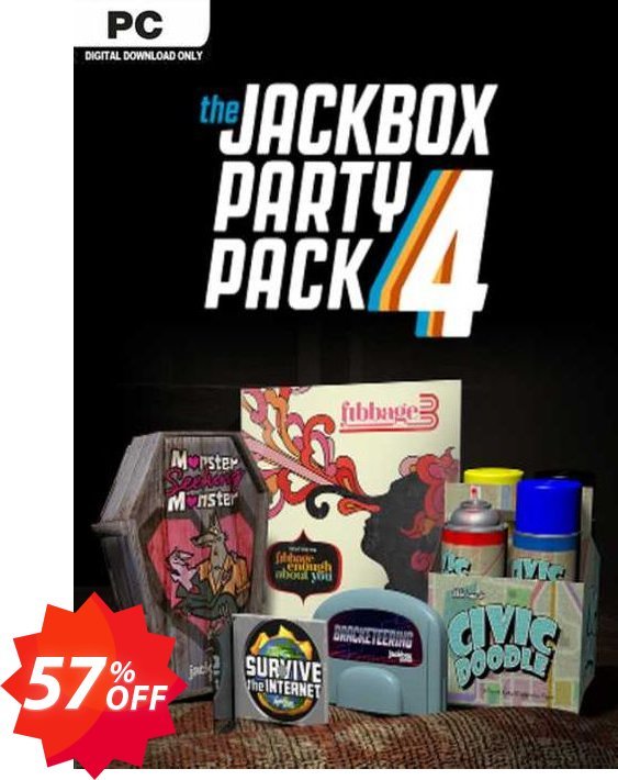 The Jackbox Party Pack 4 PC Coupon code 57% discount 
