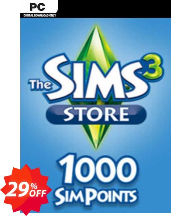 The Sims 3 - 1000 SimPoints PC Coupon code 29% discount 