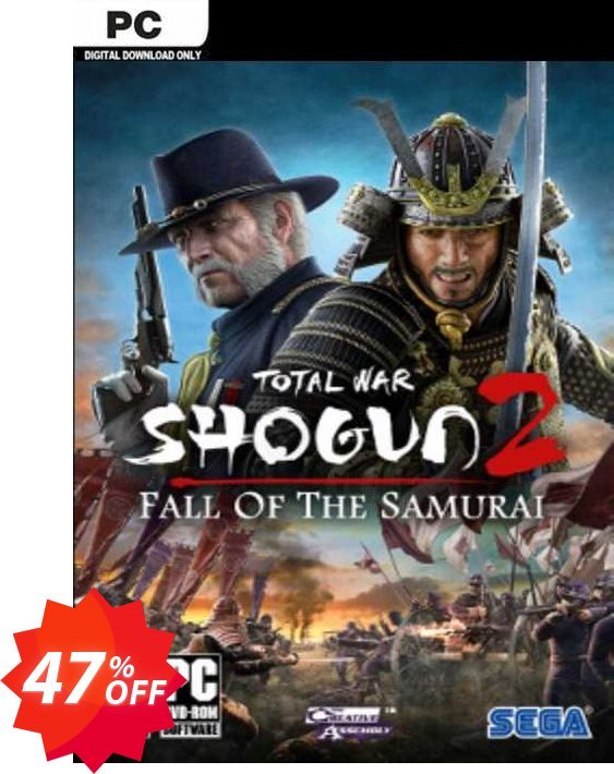 Total War Shogun 2: Fall of the Samurai PC, EU  Coupon code 47% discount 