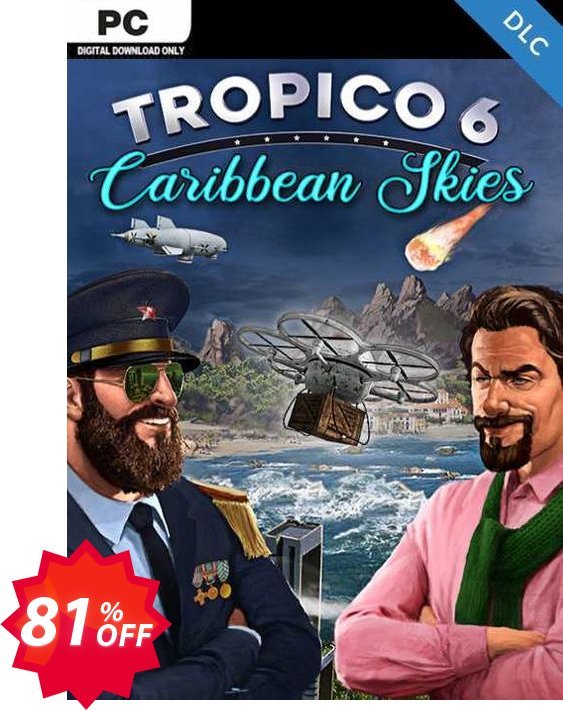 Tropico 6 - Caribbean Skies PC - DLC Coupon code 81% discount 
