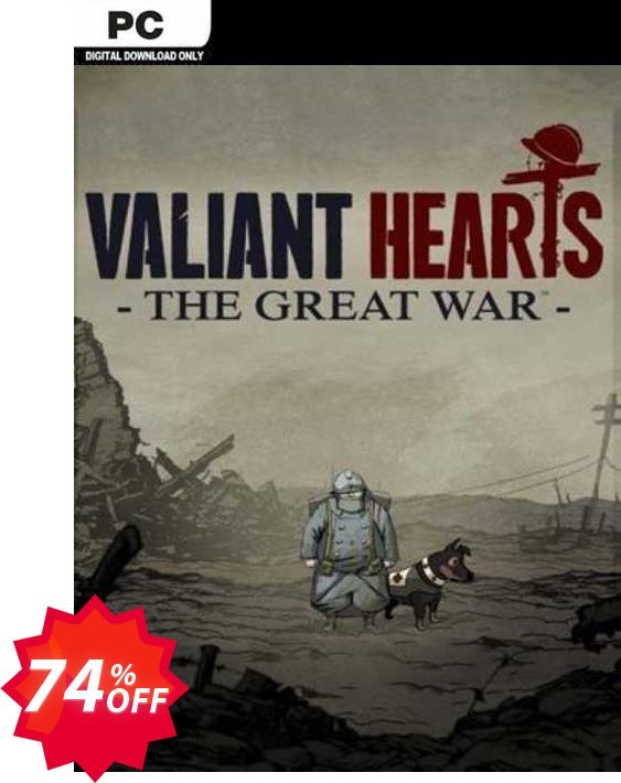 Valiant Hearts: The Great War PC Coupon code 74% discount 