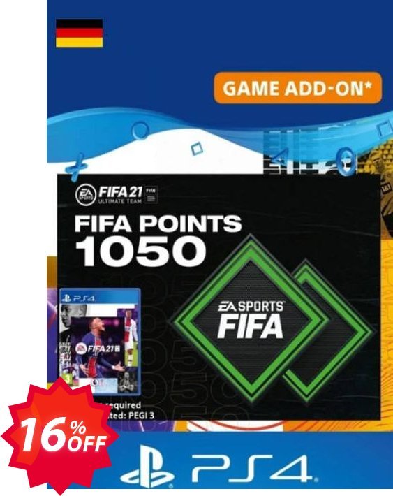 FIFA 21 Ultimate Team 1050 Points Pack PS4/PS5, Germany  Coupon code 16% discount 