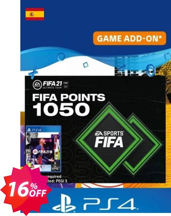 FIFA 21 Ultimate Team 1050 Points Pack PS4/PS5, Spain  Coupon code 16% discount 