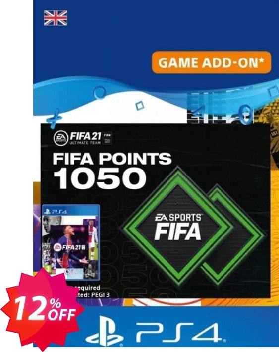 FIFA 21 Ultimate Team 1050 Points Pack PS4/PS5, UK  Coupon code 12% discount 