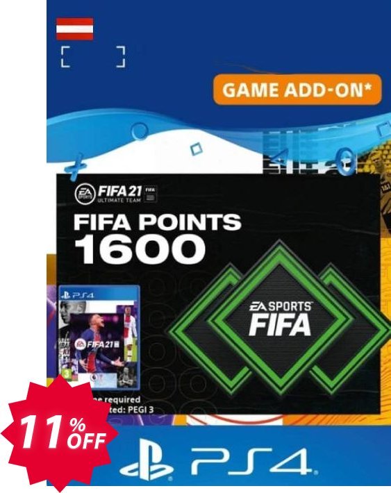 FIFA 21 Ultimate Team 1600 Points Pack PS4/PS5, Austria  Coupon code 11% discount 