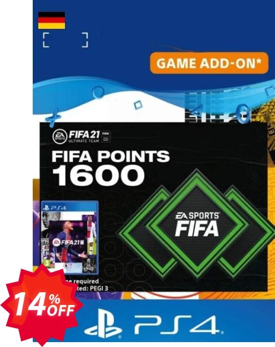 FIFA 21 Ultimate Team 1600 Points Pack PS4/PS5, Germany  Coupon code 14% discount 