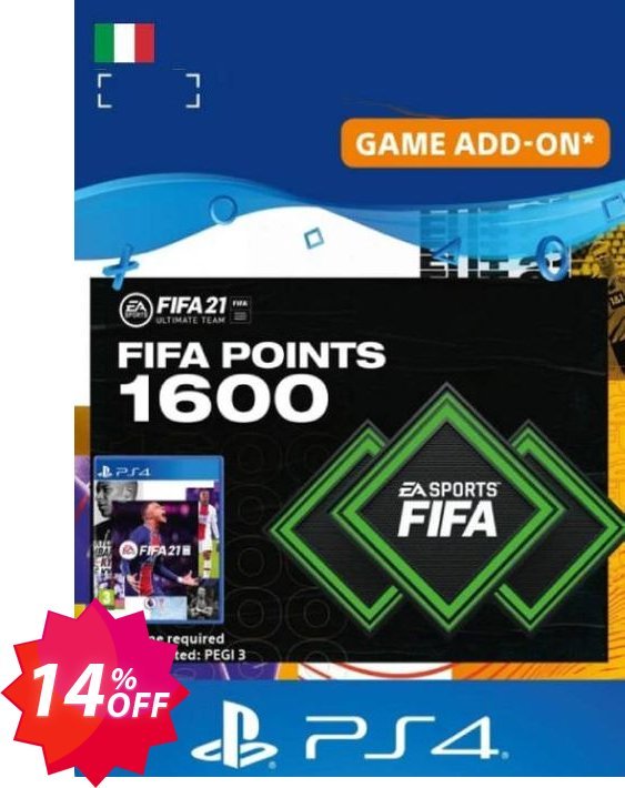 FIFA 21 Ultimate Team 1600 Points Pack PS4/PS5, Italy  Coupon code 14% discount 