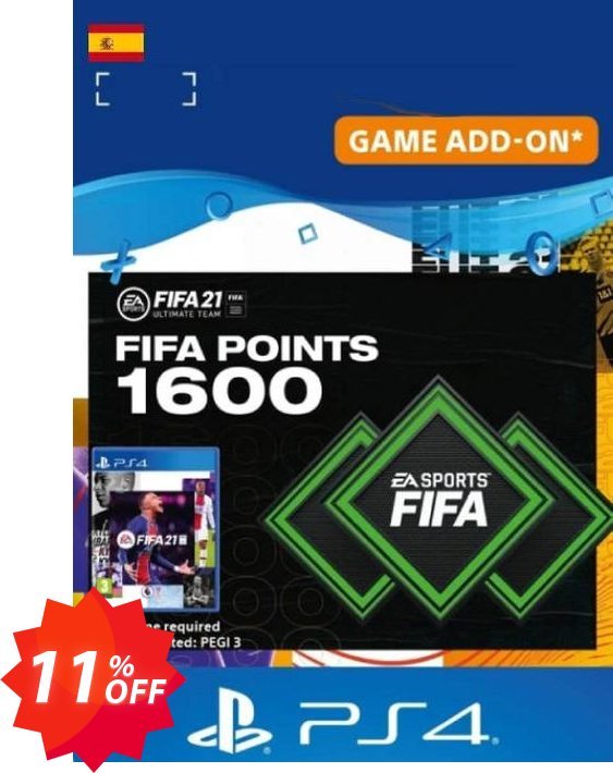 FIFA 21 Ultimate Team 1600 Points Pack PS4/PS5, Spain  Coupon code 11% discount 