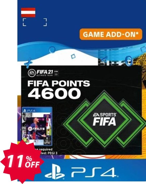 FIFA 21 Ultimate Team 4600 Points Pack PS4/PS5, Austria  Coupon code 11% discount 