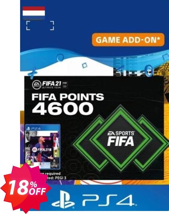 FIFA 21 Ultimate Team 4600 Points Pack PS4/PS5, Netherlands  Coupon code 18% discount 