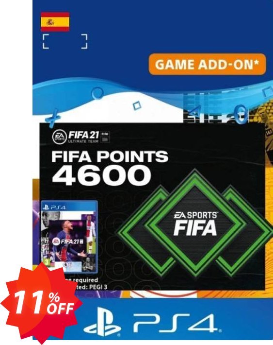 FIFA 21 Ultimate Team 4600 Points Pack PS4/PS5, Spain  Coupon code 11% discount 