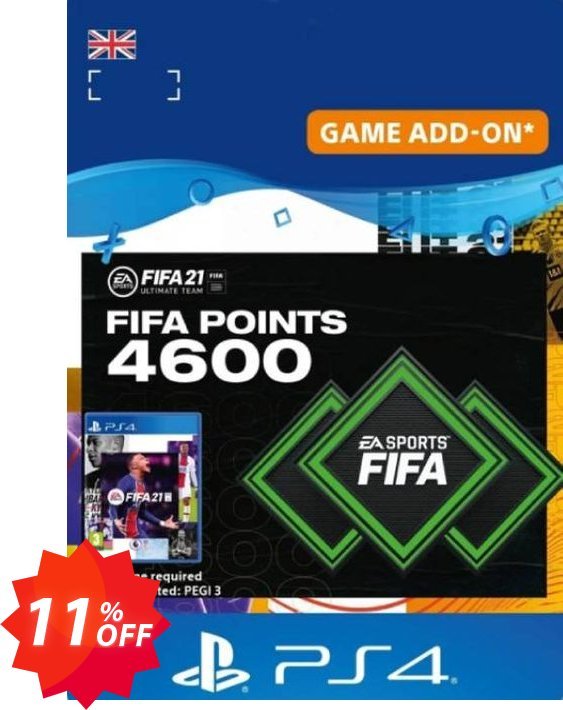 FIFA 21 Ultimate Team 4600 Points Pack PS4/PS5, UK  Coupon code 11% discount 