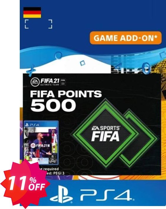 FIFA 21 Ultimate Team 500 Points Pack PS4/PS5, Germany  Coupon code 11% discount 