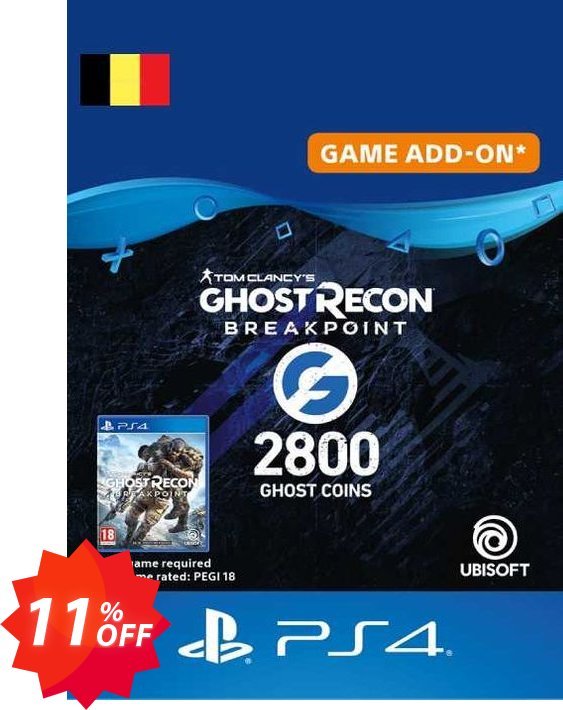 Ghost Recon Breakpoint - 2800 Ghost Coins PS4, Belgium  Coupon code 11% discount 