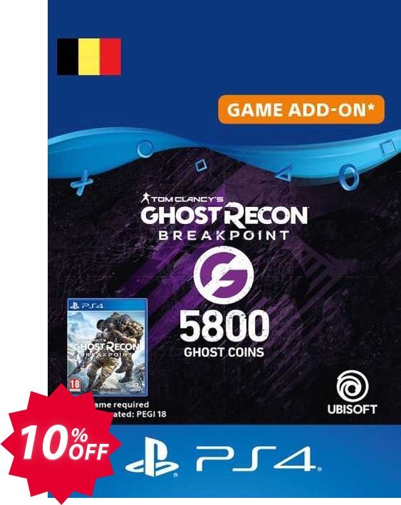 Ghost Recon Breakpoint - 5800 Ghost Coins PS4, Belgium  Coupon code 10% discount 