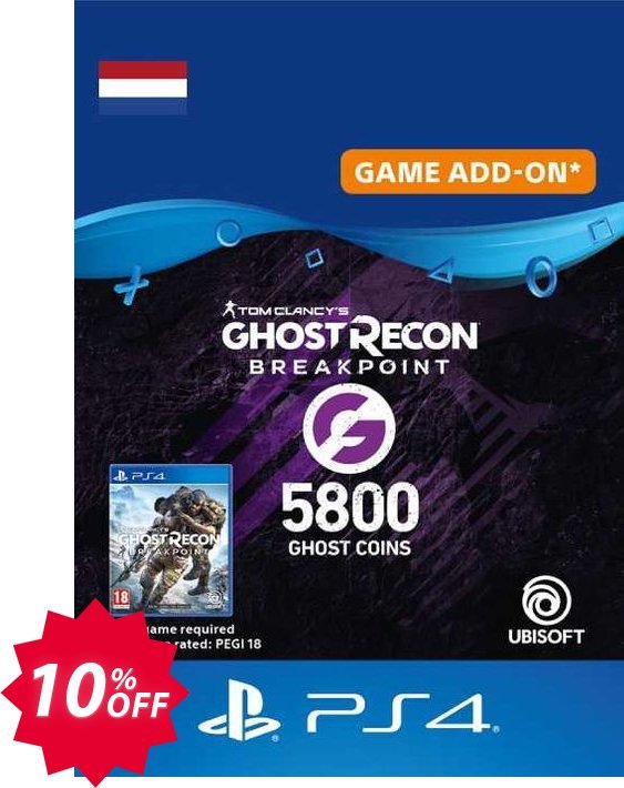 Ghost Recon Breakpoint - 5800 Ghost Coins PS4, Netherlands  Coupon code 10% discount 
