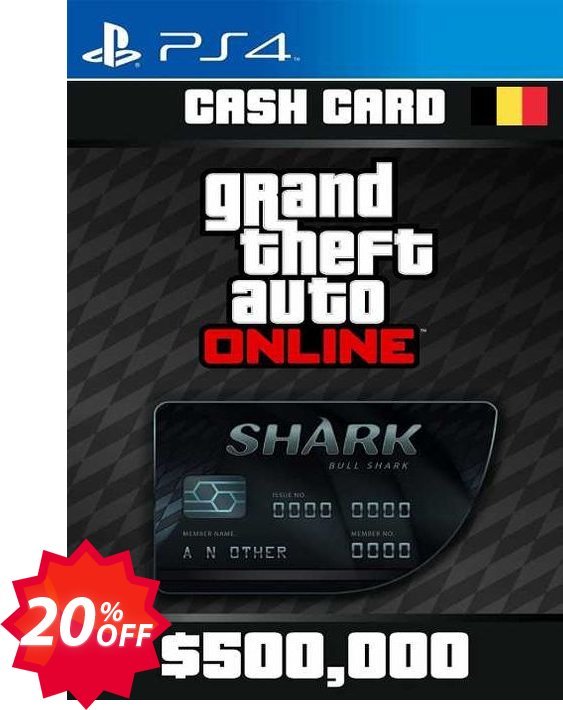 Grand Theft Auto Online Bull Shark Cash Card PS4, Belgium  Coupon code 20% discount 
