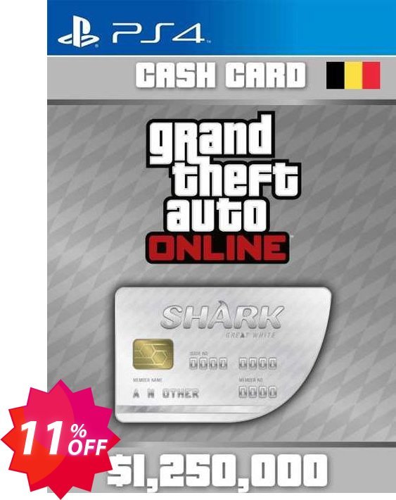 Grand Theft Auto Online Great White Shark Cash Card PS4, Belgium  Coupon code 11% discount 