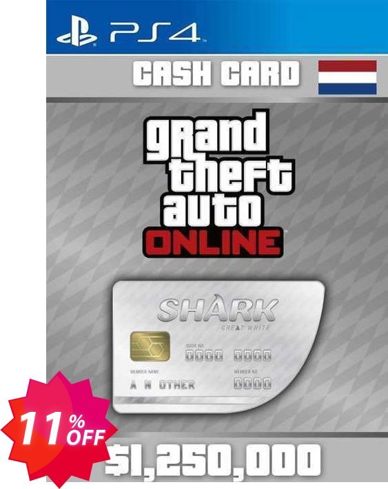 Grand Theft Auto Online Great White Shark Cash Card PS4, Netherlands  Coupon code 11% discount 