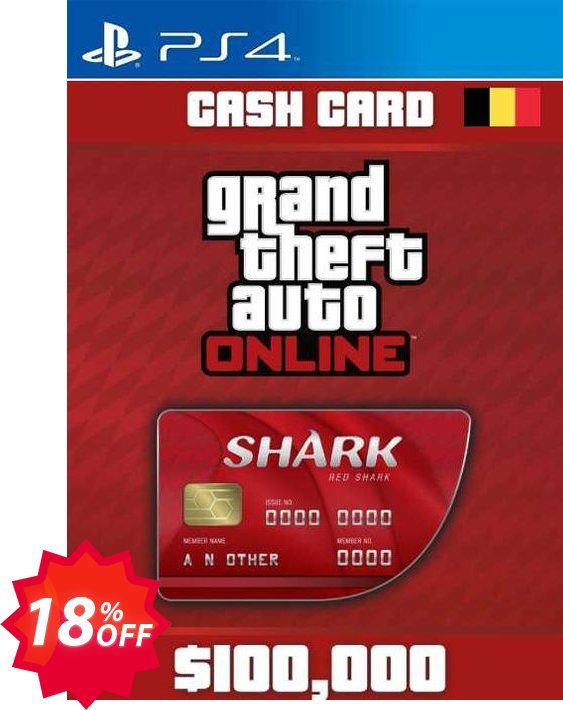 Grand Theft Auto Online Red Shark Cash Card PS4, Belgium  Coupon code 18% discount 