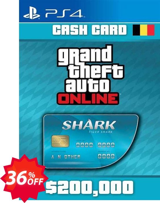 Grand Theft Auto Online Tiger Shark Cash Card PS4, Belgium  Coupon code 36% discount 