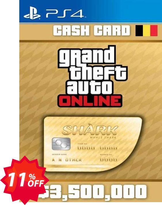 Grand Theft Auto Online Whale Shark Cash Card PS4, Belgium  Coupon code 11% discount 