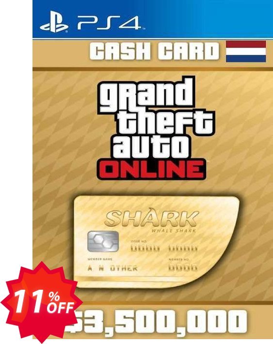 Grand Theft Auto Online Whale Shark Cash Card PS4, Netherlands  Coupon code 11% discount 