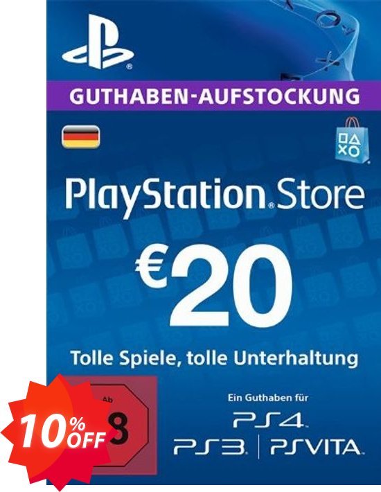 PS Network, PSN Card - 20 EUR, Germany  Coupon code 10% discount 