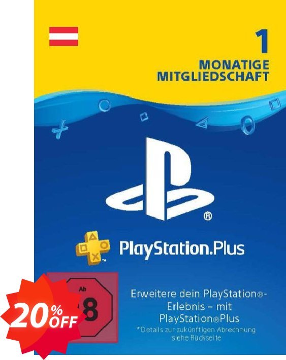 PS Plus - Monthly Subscription, Austria  Coupon code 20% discount 