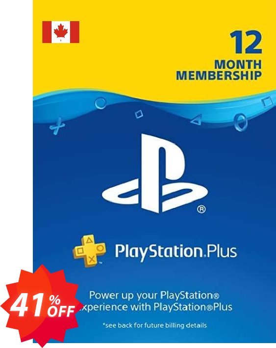 1-Year PS Plus Membership, PS+ - PS3/PS4/PS5, Canada  Coupon code 41% discount 