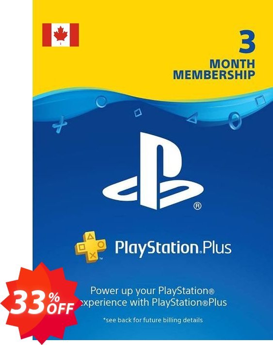 3 Month PS Plus Membership, PS+ - PS3/ PS4/ PS5 Digital Code, Canada  Coupon code 33% discount 