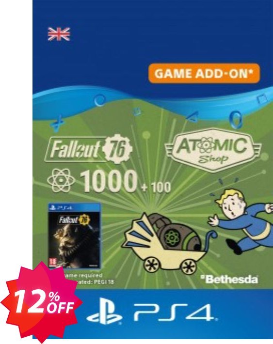 Fallout 76 - 1100 Atoms PS4 Coupon code 12% discount 