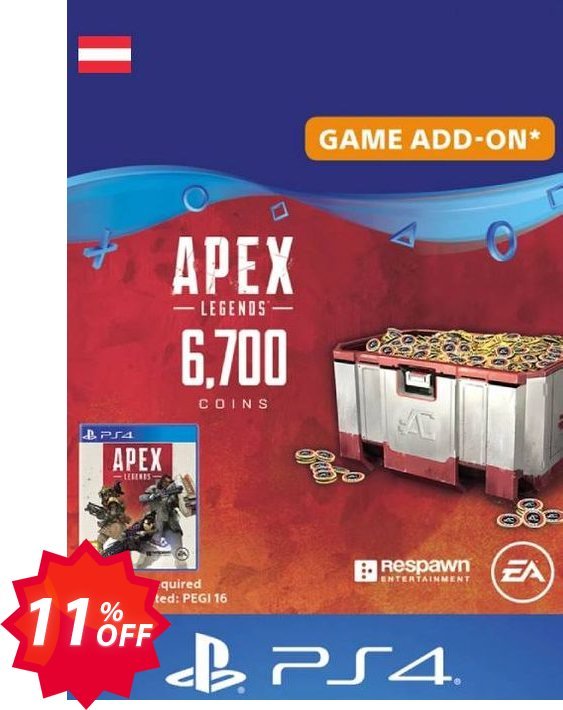 Apex Legends 6700 Coins PS4, Austria  Coupon code 11% discount 