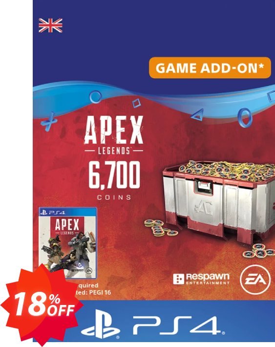 Apex Legends 6700 Coins PS4, UK  Coupon code 18% discount 