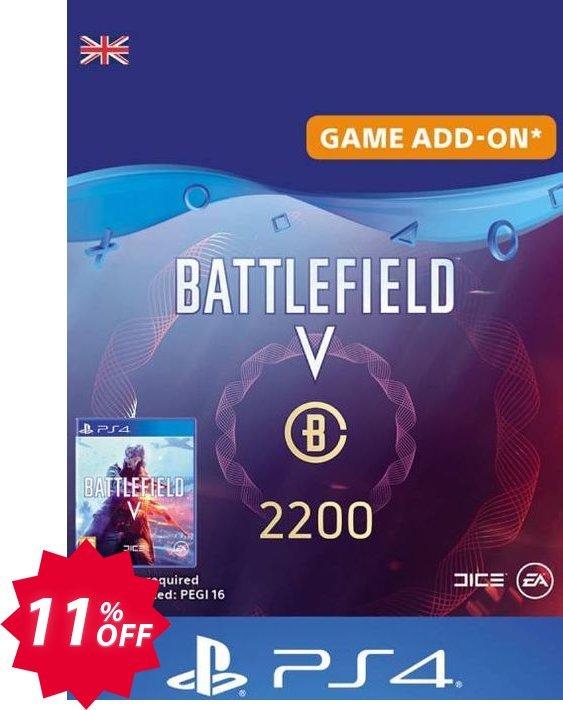 Battlefield V 5 - Battlefield Currency 2200 PS4, UK  Coupon code 11% discount 