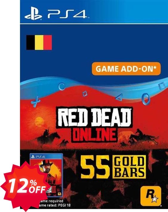 Red Dead Online - 55 Gold Bars PS4, Belgium  Coupon code 12% discount 