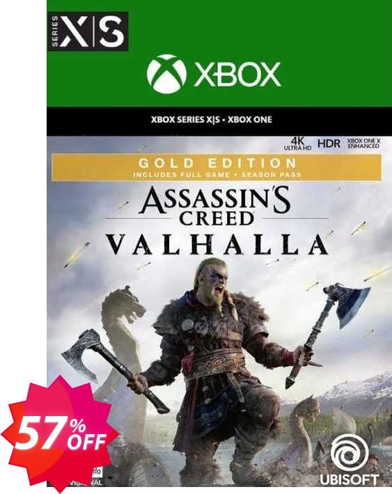 Assassin's Creed Valhalla Gold Edition Xbox One/Xbox Series X|S , US  Coupon code 57% discount 