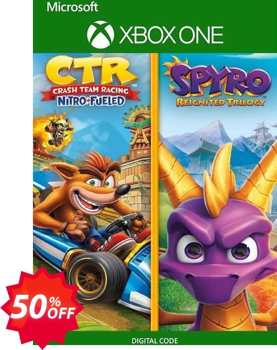 Crash Team Racing Nitro-Fueled + Spyro Game Bundle Xbox One, UK  Coupon code 50% discount 