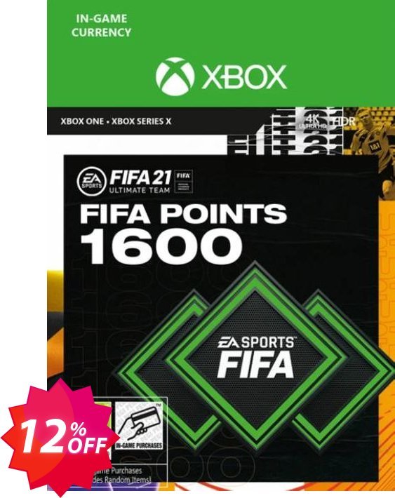 FIFA 21 Ultimate Team 1600 Points Pack Xbox One / Xbox Series X Coupon code 12% discount 