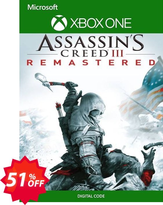 Assassin's Creed III  Remastered Xbox One, WW  Coupon code 51% discount 