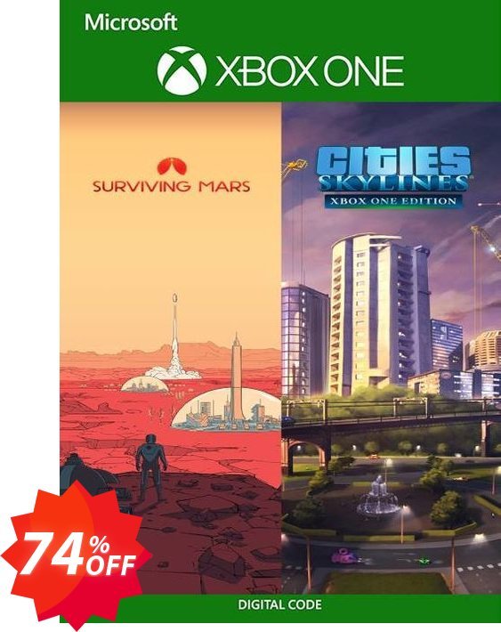 Cities: Skylines + Surviving Mars Xbox One, UK  Coupon code 74% discount 