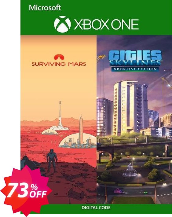 Cities: Skylines + Surviving Mars Xbox One, US  Coupon code 73% discount 