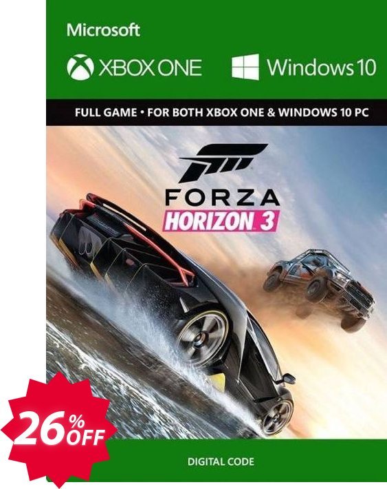 Forza Horizon 3 Xbox One/PC, UK  Coupon code 26% discount 