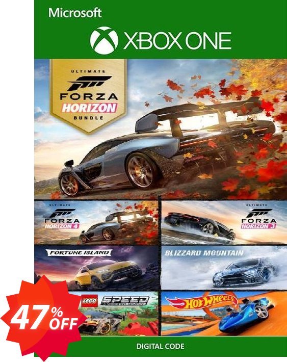 Forza Horizon 4 and Forza Horizon 3 Ultimate Editions Bundle Xbox One, UK  Coupon code 47% discount 